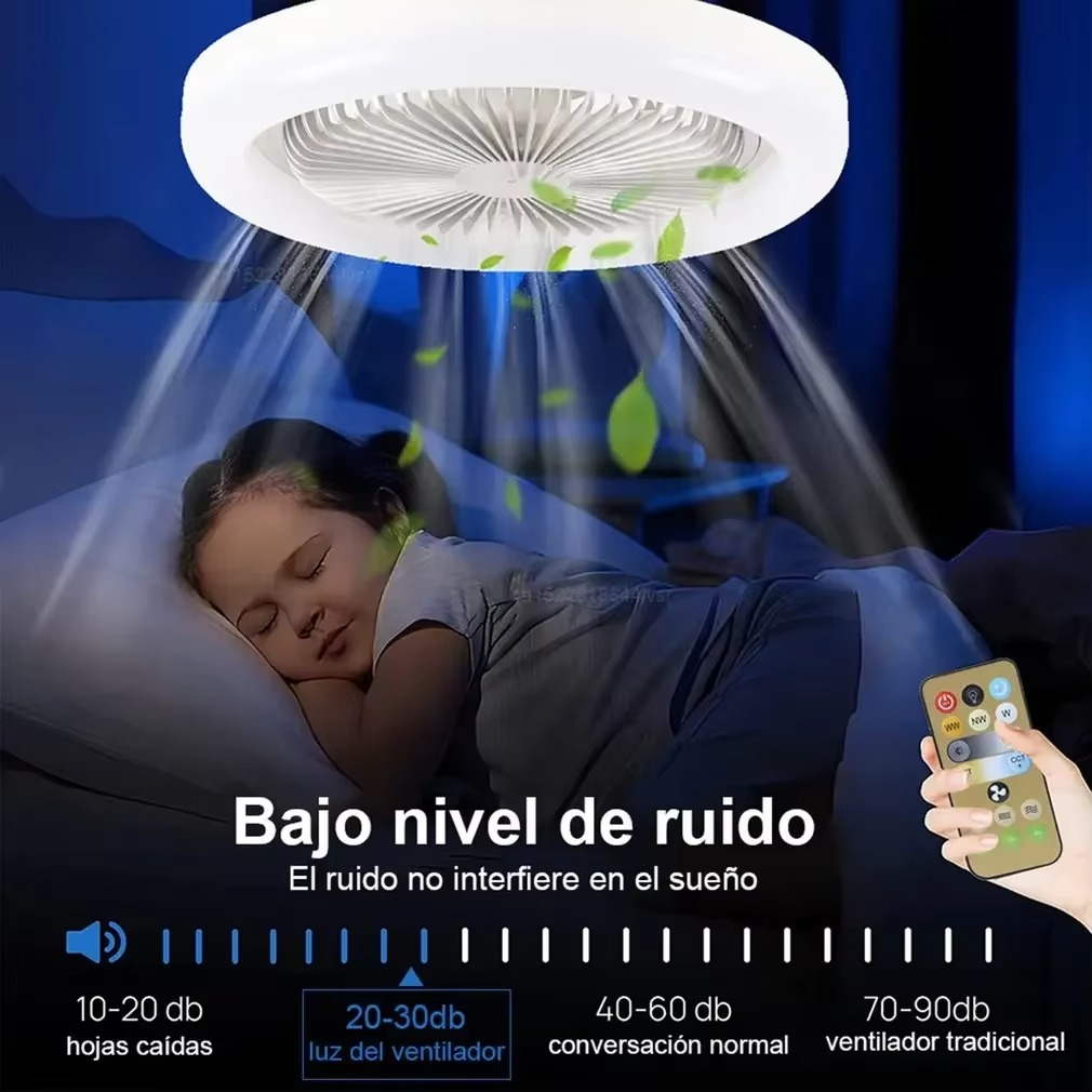 Ventilador de techo LED multifuncional con control remoto